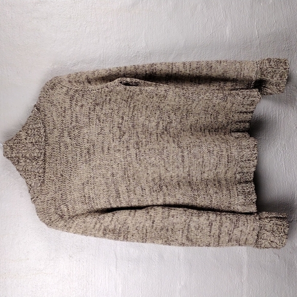 LIZ Claiborne Tan Marbled Cable Knit Cowl Neck Long Sleeve Tunic Sweater - Picture 8 of 11